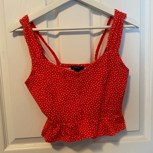 BNWT Forever 21 Polka Dot Crop Top - Picture 1 of 4
